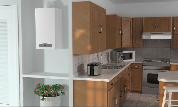 Газовий котел Ariston CARES X 24 CF EU двоконтурний димохідний на кухні